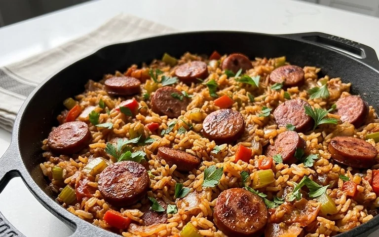 Cajun Sausage and Rice Skillet