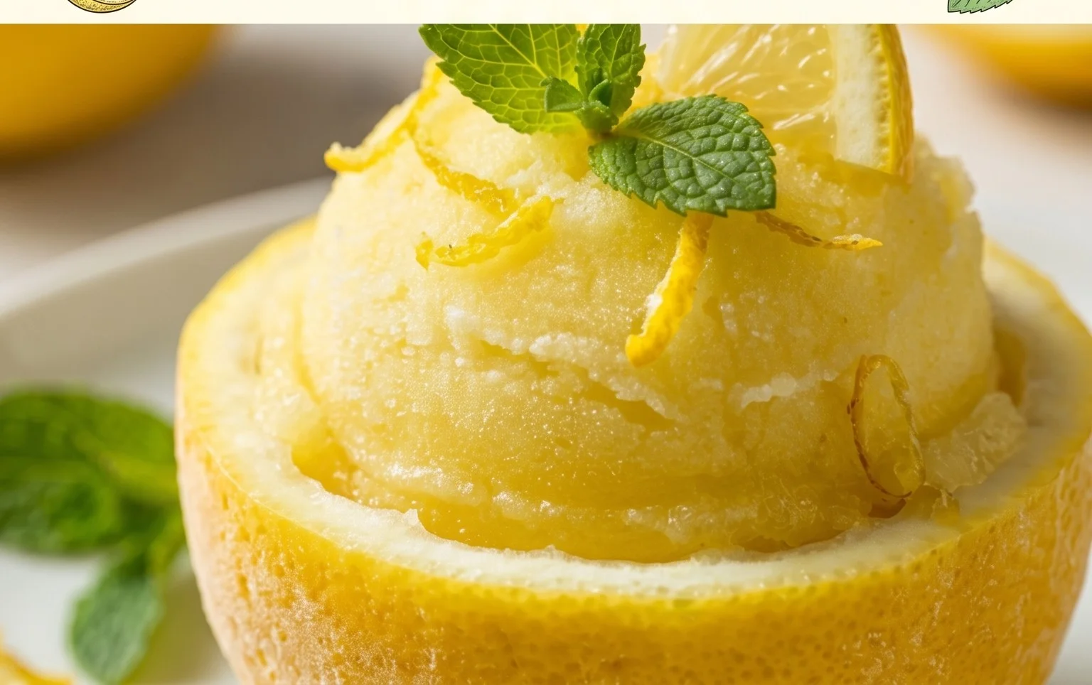Sorbetto di Limone Dressed Up in a Frozen Lemon Shell