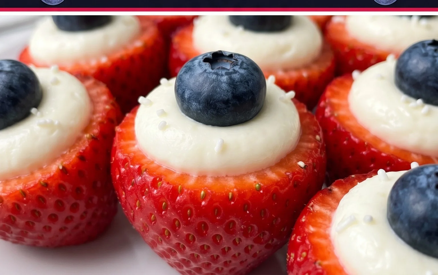 Red, White, and Blue Cheesecake Strawberries