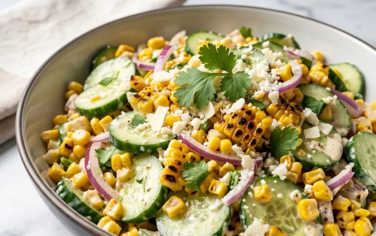 Street Corn Creamy Cucumber Salad