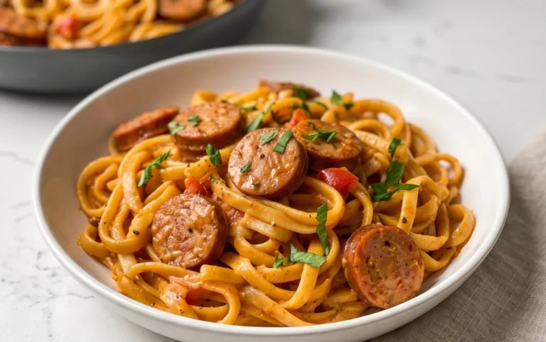 One-Pot Creamy Spicy Cajun Sausage Pasta
