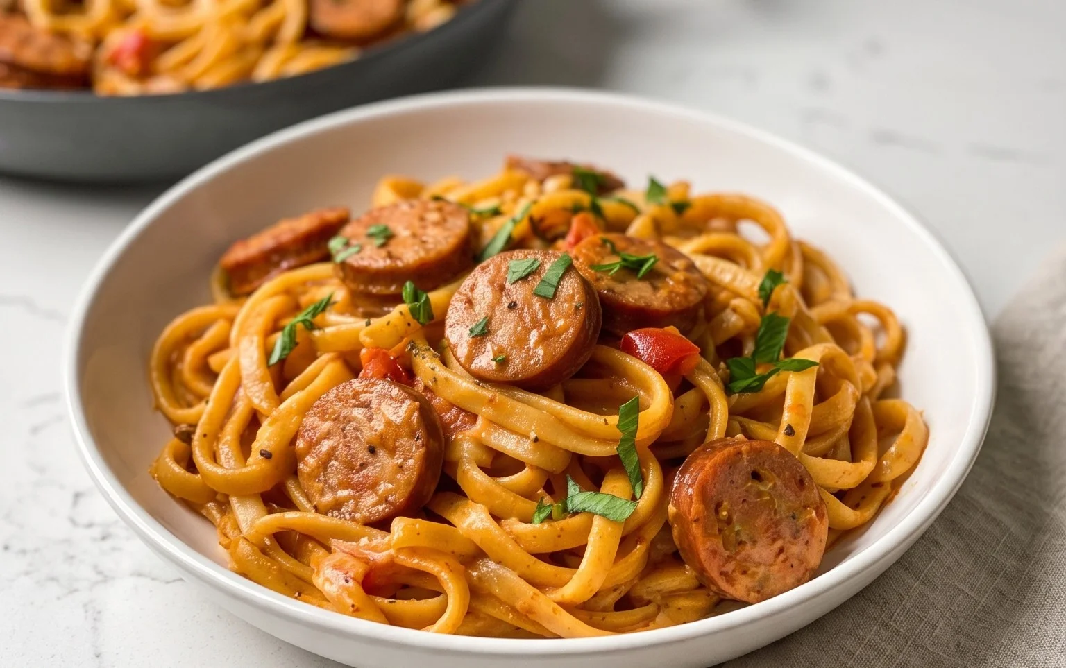 One-Pot Creamy Spicy Cajun Sausage Pasta