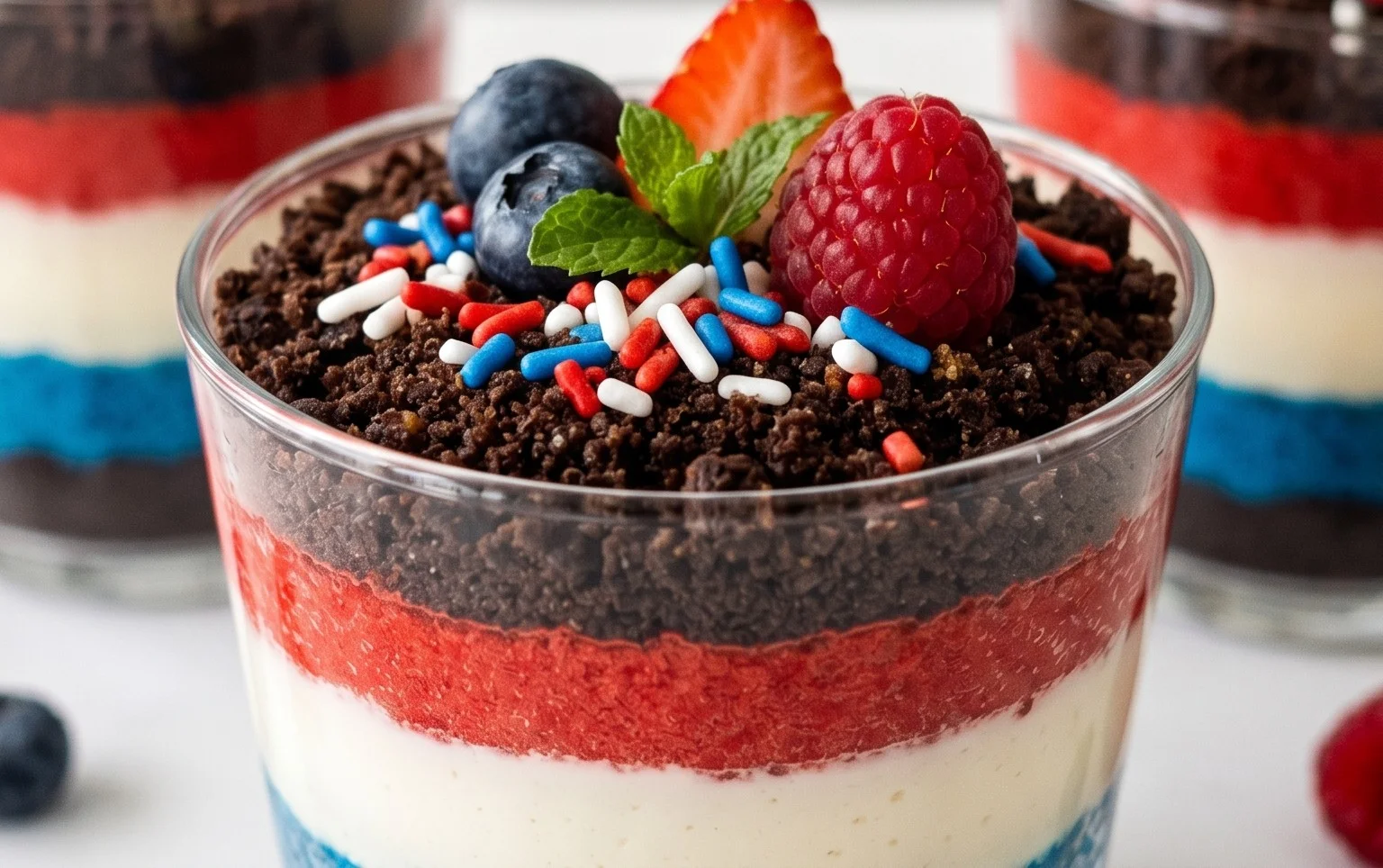 Red, White and Blue Dirt Cups