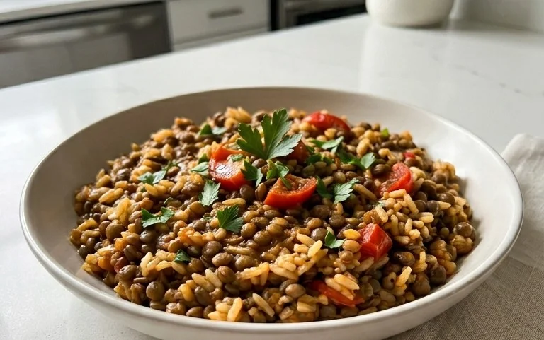 Easy Mediterranean Lentils and Rice