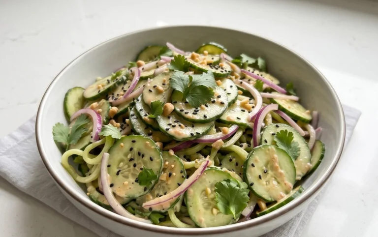 Creamy Asian Cucumber Salad Bowl