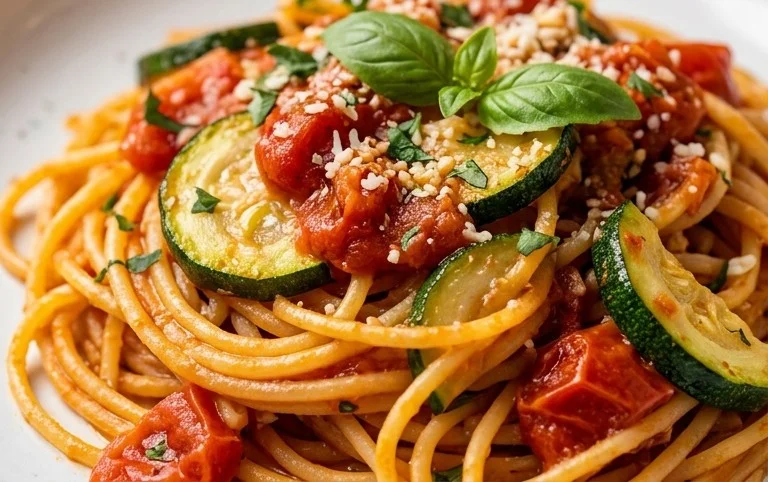 Healthy Tomato Zucchini Pasta
