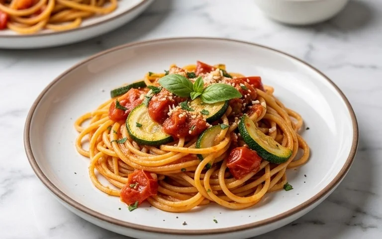 Healthy Tomato Zucchini Pasta