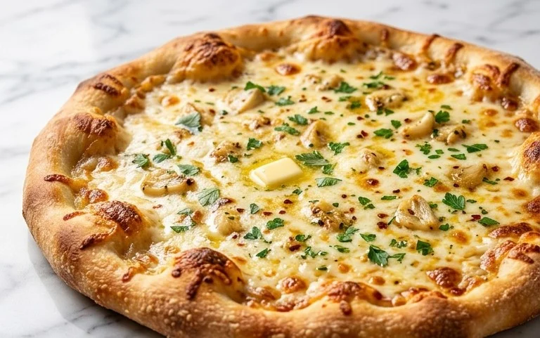 buttery garlic pizza