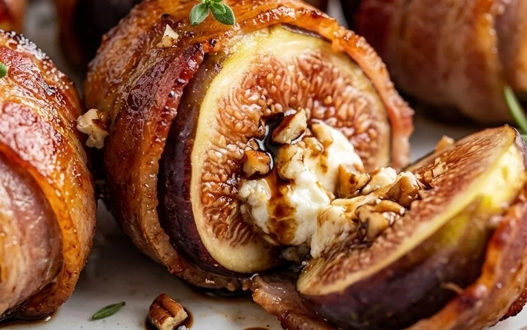 Beef Bacon Wrapped Stuffed Figs