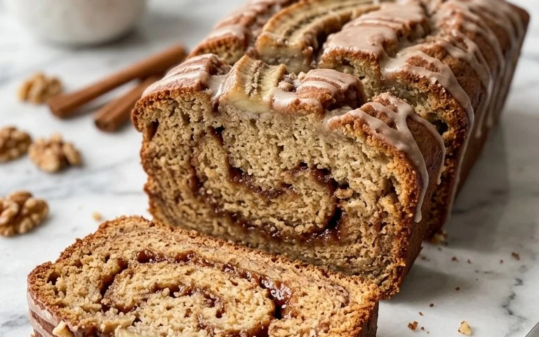Cinnamon Roll Banana Bread