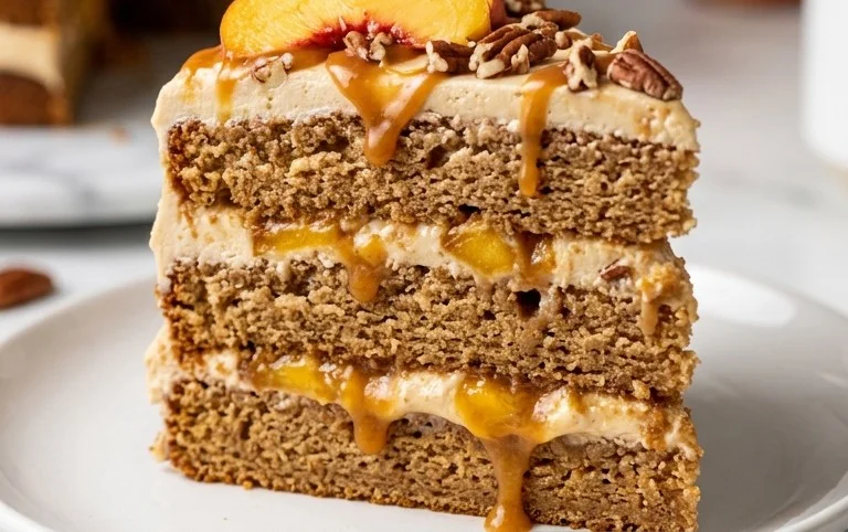 Brown Sugar Layer Cake with Peach Filling