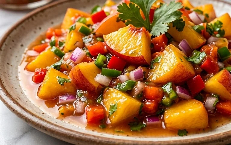 Sweet & Spicy Peach Salsa Canning Recipe