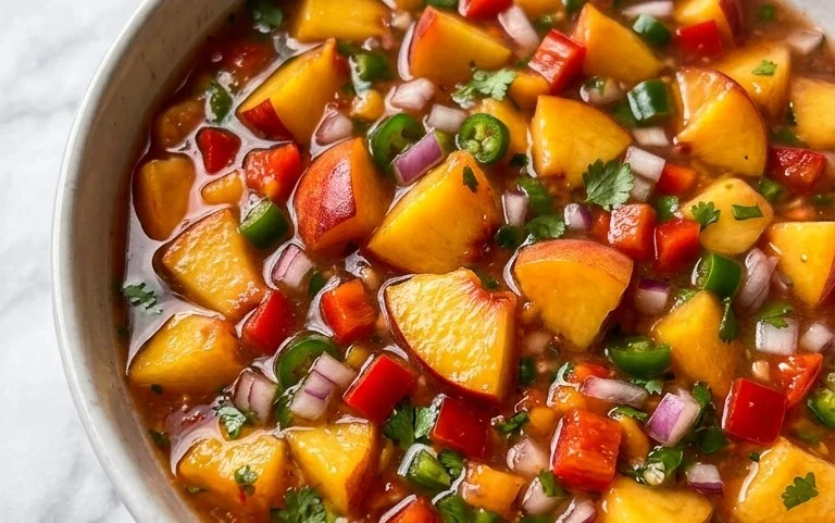 Sweet & Spicy Peach Salsa Canning Recipe
