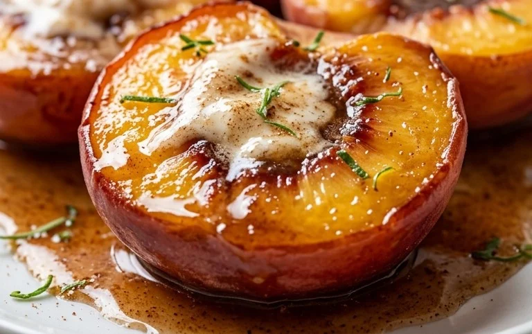 Cinnamon Sugar Baked Peaches