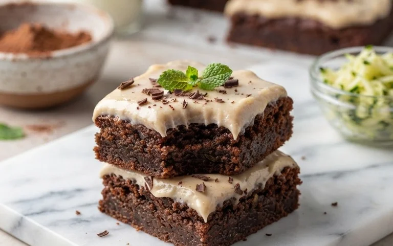 Zucchini Brownies with 1 minute Frosting!