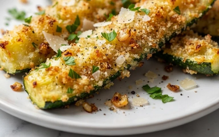 Irresistibly Crunchy Garlic Parmesan Roasted Zucchini